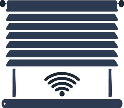 Smart Home Automation Window Blinds with Wireless Internet Connectivity vector