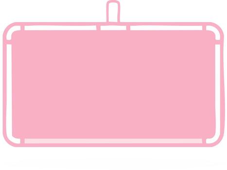 Pink Hand Drawn Bordered Frame with Hanging Tab, Place for Text or Graphic Content vector