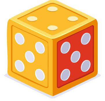 isométrica dibujos animados dado mostrando números cuatro y cinco para juego y juego conceptos vector