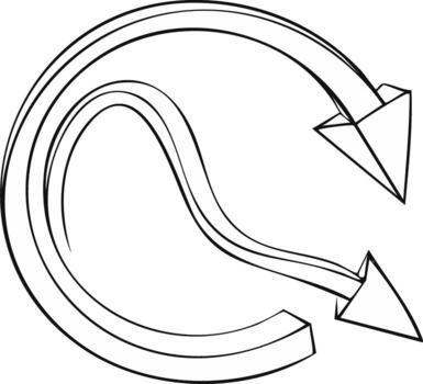Circular Flow Arrows Refresh Reload Symbol Outline Illustration vector