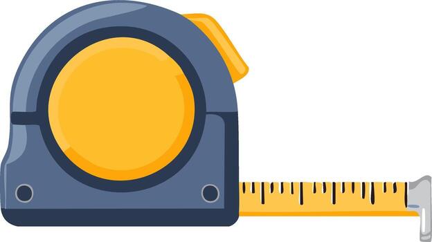 Close-up of Yellow Measuring Tape Tool for Construction and DIY Projects. Accuracy and Precision vector