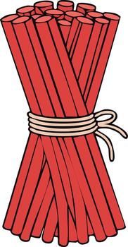 haz de rojo palos atado con cable representando unidad o un maricón de astillas vector