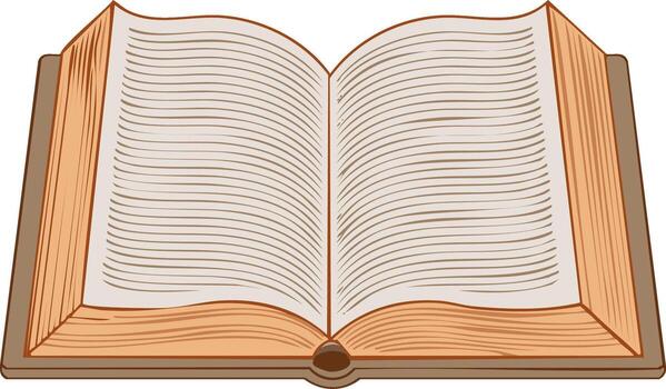 Open Sketch Book Illustration with Blank Pages, Reading or Writing Concept Graphic vector