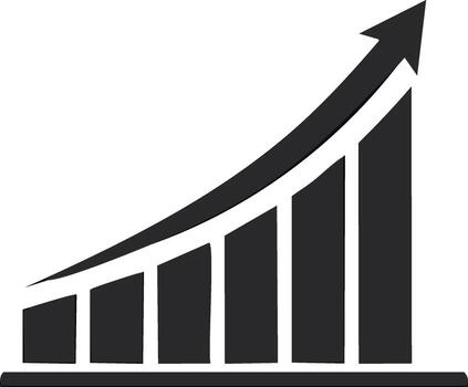 creciente bar gráfico con flecha icono crecimiento indicador Progreso reporte éxito mejora vector