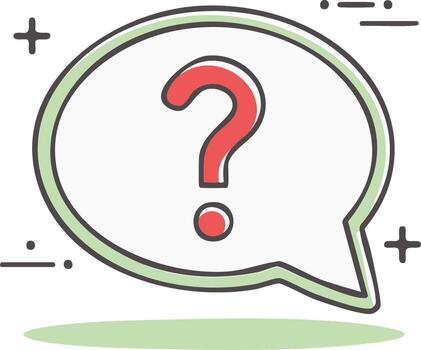 Question Mark Inside Speech Bubble Icon, Queries, Confusion, Communication Concept vector