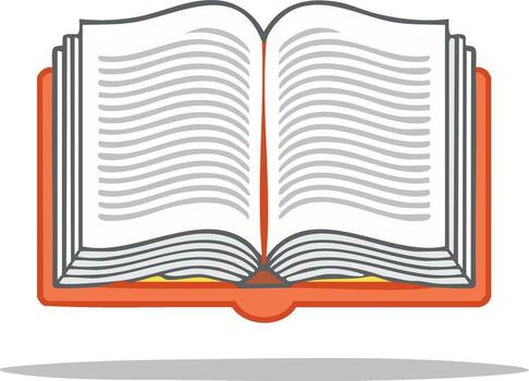 Open Book with Pages Filled with Lines, symbolizing stories, knowledge, and learning for educational or creative design themes vector