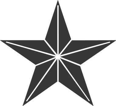 Geometric star shape, five-pointed star, design element on a white background vector