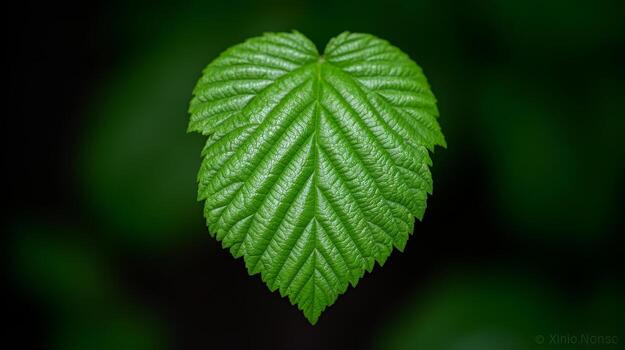 Close-Up View Of A Fresh Green Leaf photo