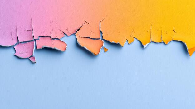A vibrant, colorful image featuring peeling paint with a gradient background. photo