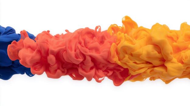 Vibrant colors mixing in a fluid abstract design. photo