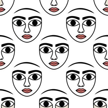 Bold Face Pattern with Geometric Features vector