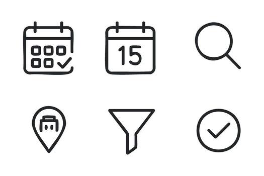 Calendar symbols for scheduling and organization on digital platforms vector