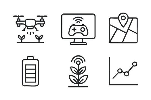 tecnología para jardín supervisión con zumbido y datos análisis herramientas vector