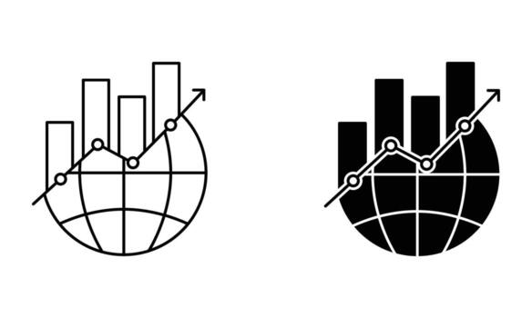 globe with an increased graph vector