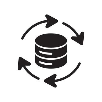 Automatic data synchronization solid icon vector