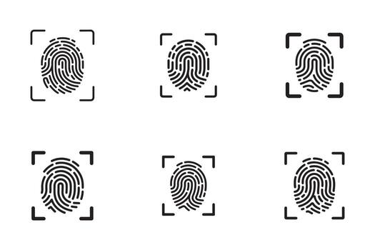 Biometric Fingerprint Scan Security Authentication Icon vector