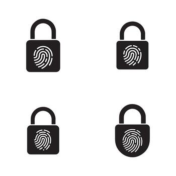 Fingerprint Lock Secure Access Protection Icon vector