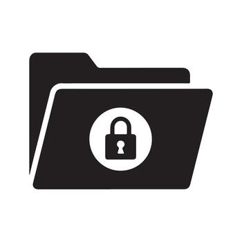 Secure File Folder Encrypted Storage Protection Icon vector