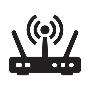 Wireless connection router solid icon vector