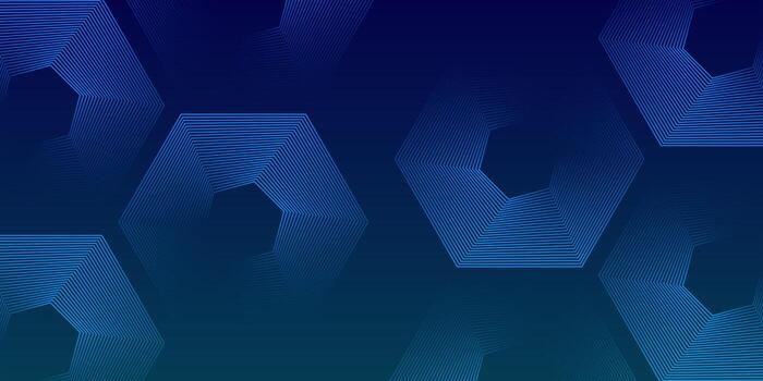 Dark blue background with hexagon geometric lines pattern. Futuristic technology concept vector