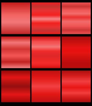 Gradients set of metallic gradients red color vector