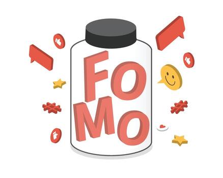 FOMO or Fear of Missing Out in the Digital Age vector