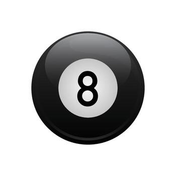 número 8 de billar pelota-3d objetos realista lustroso esfera vector