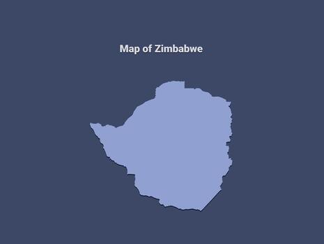 Map of zimbabwe, minimalistic silhouette in soft blue on dark background vector