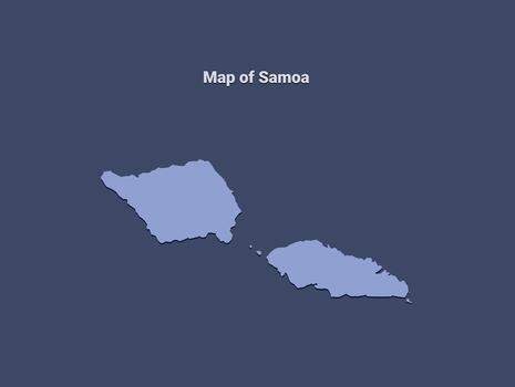 Map of samoa, minimalistic silhouette in soft blue on dark background vector