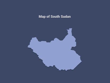 Map of south sudan, minimalistic silhouette in soft blue on dark background vector