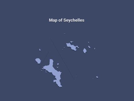 Map of Seychelles, minimalistic silhouette in soft blue on dark background vector