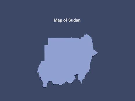 Map of sudan, minimalistic silhouette in soft blue on dark background vector