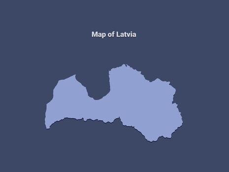 Map of latvia, minimalistic silhouette in soft blue on dark background vector