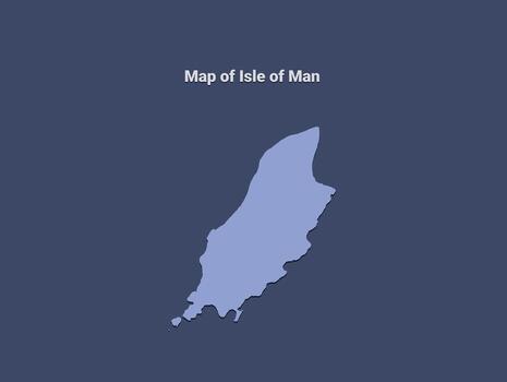 Map of Isle of Man, minimalistic silhouette in soft blue on dark background vector