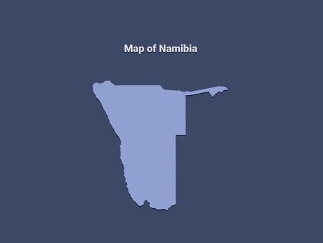 Map of namibia, minimalistic silhouette in soft blue on dark background vector