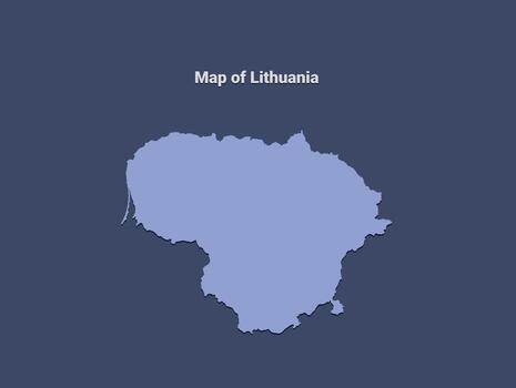 Map of lithuania, minimalistic silhouette in soft blue on dark background vector