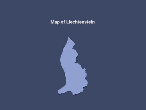 Map of Liechtenstein, minimalistic silhouette in soft blue on dark background vector