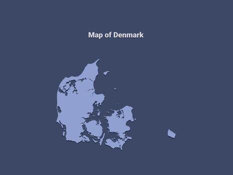 Map of denmark, minimalistic silhouette in soft blue on dark background vector