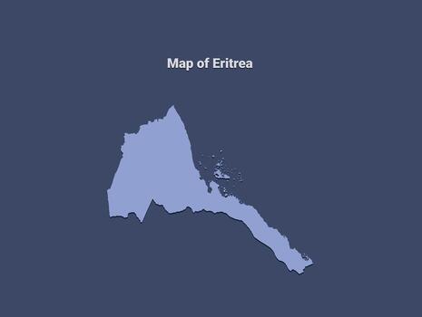 Map of eritrea, minimalistic silhouette in soft blue on dark background vector