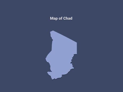 Map of chad, minimalistic silhouette in soft blue on dark background vector