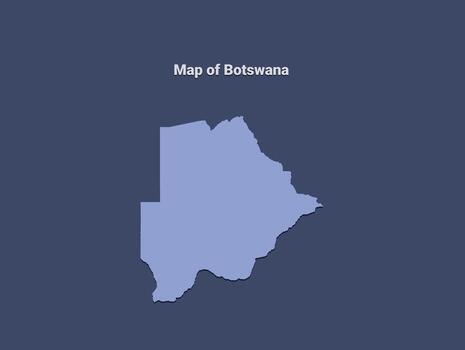 Map of Botswana, minimalistic silhouette in soft blue on dark background vector