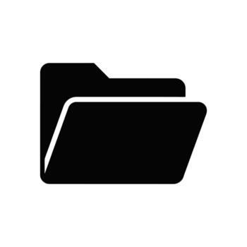 Black Folder Icon with White Background for File Management Design vector