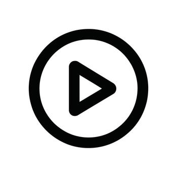 Black Play Button in Circle Simple for and Media Playback vector