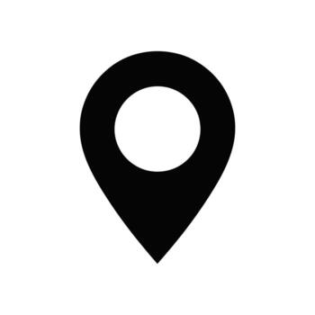 Sleek Black Location Pointer A Simple Pinpoint for Maps and Navigation vector