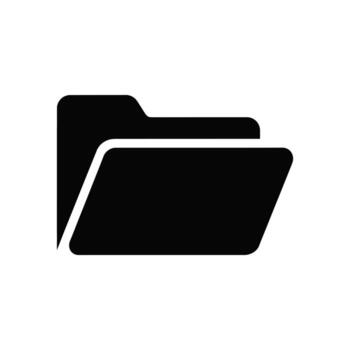 Black Folder Icon Isolated on White Background for Web Design vector