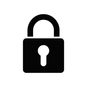 Black Padlock Illustration of Data Encryption and Security Icon on White Background vector