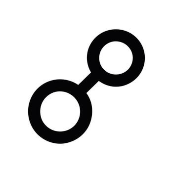 Black connected circles icon on white background for diverse applications vector