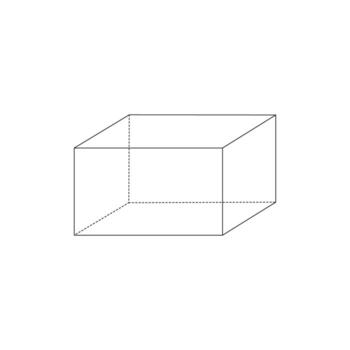 Rectangular Prism Outline Illustration in Isometric View vector