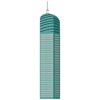 Modern skyscraper in green with many windows vector
