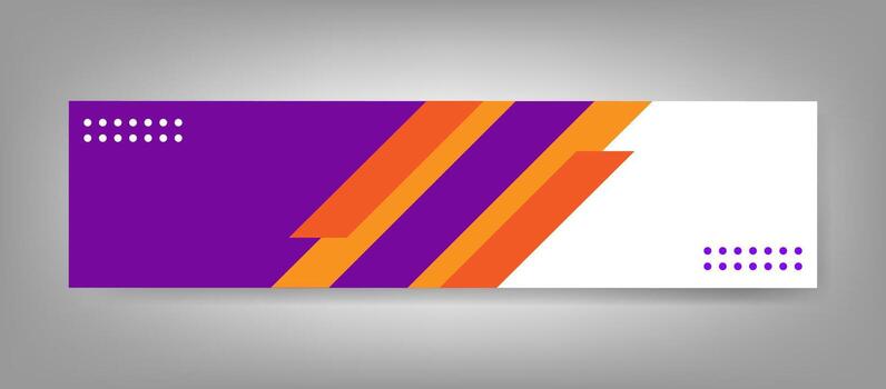 Professional Horizontal Banner Background Template with Abstract Geometric Lines in Purple and Orange vector